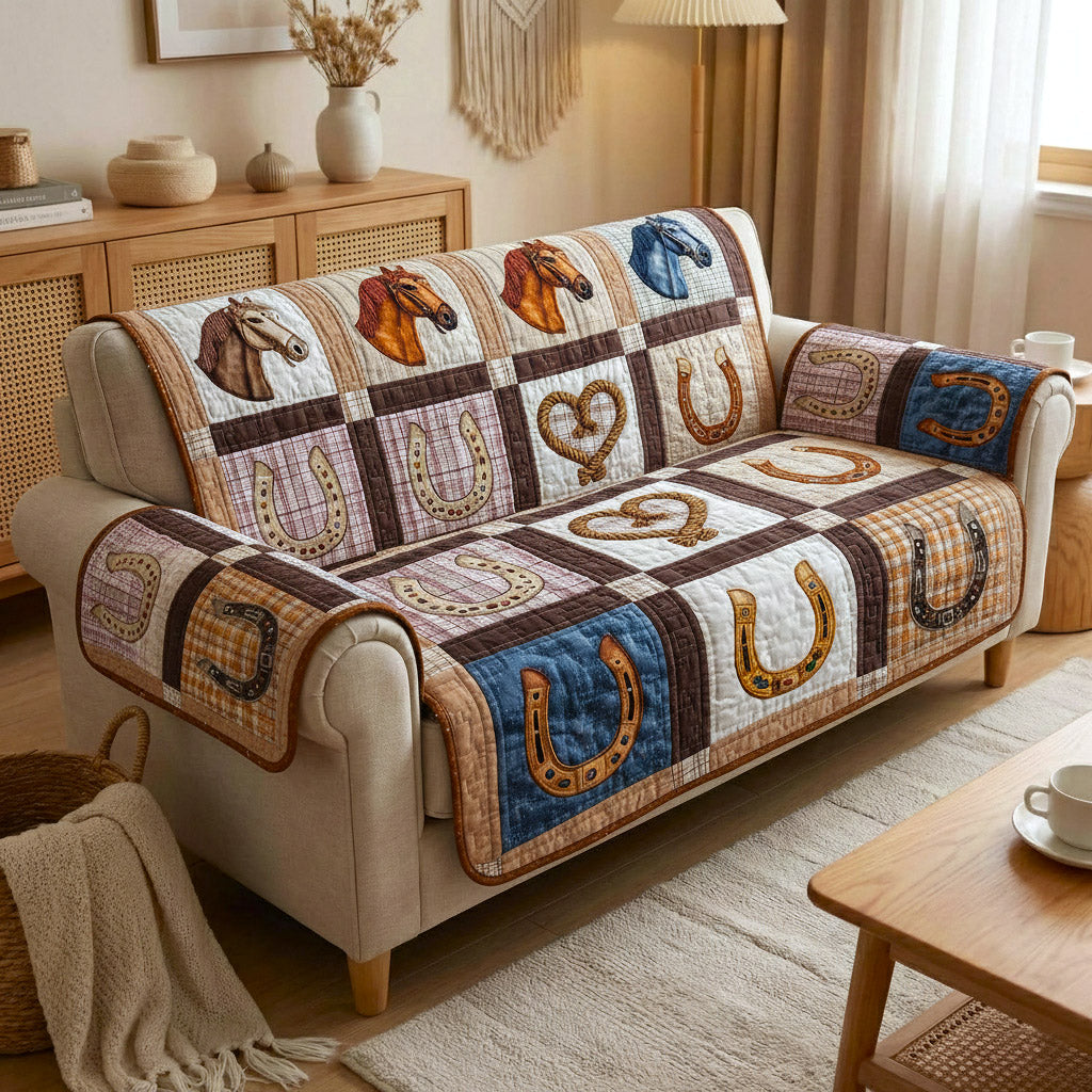 Rustic Gallop Quilted Sofa Cover GFTOTP17073