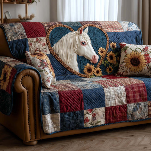 Rustic Gallop Quilted Sofa Cover GFTOTP17074