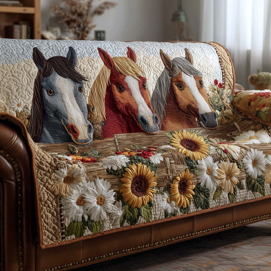 Rustic Gallop Quilted Sofa Cover GFTOTP17076