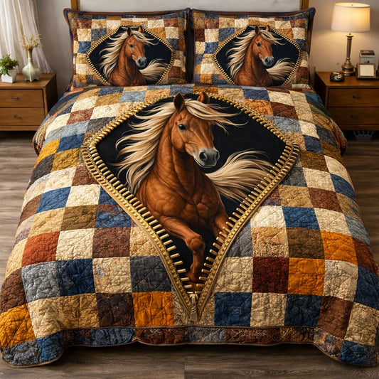 Weathered Gallop 3-Piece Quilted Bedding Set GFTOTP17155