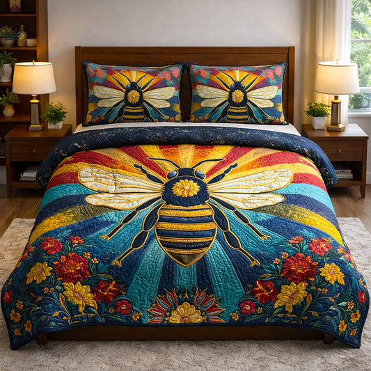 Honey Buzz 3-Piece Quilted Bedding Set GFTOTP17410