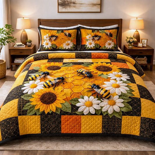 Honey Buzz 3-Piece Quilted Bedding Set GFTOTP17414