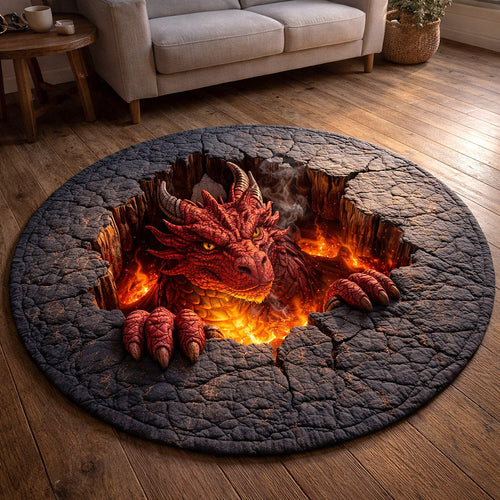 Majestic Dragon Quilted Round Mat GFTOTP17459