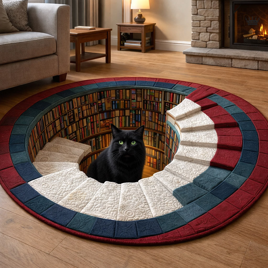 Hidden Library Quilted Round Mat GFTOTP17507