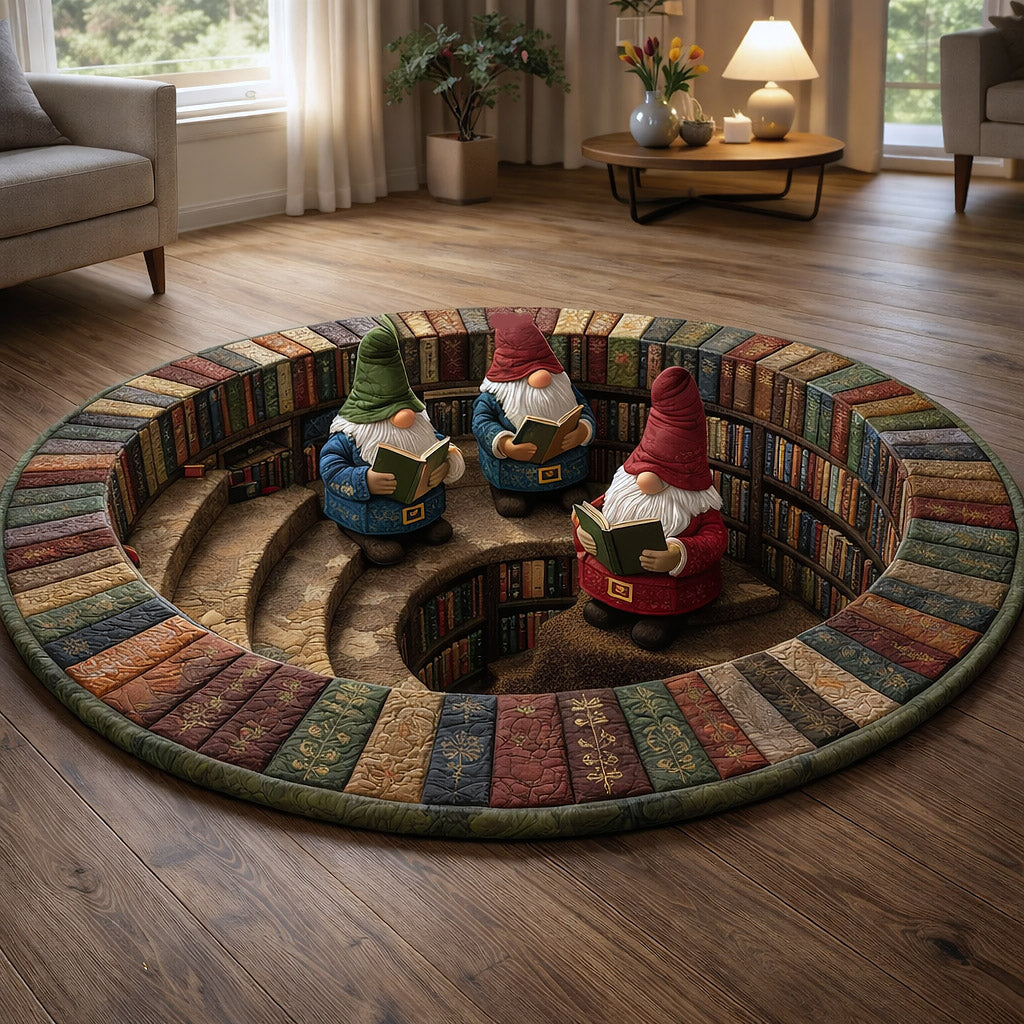 Hidden Library Quilted Round Mat GFTOTP17508