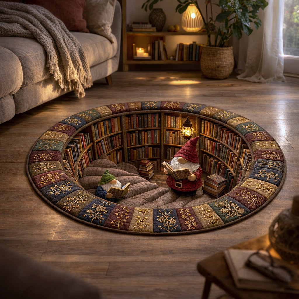 Hidden Library Quilted Round Mat GFTOTP17509