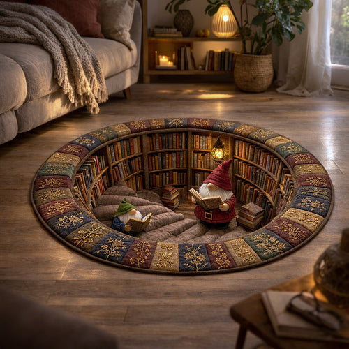 Hidden Library Quilted Round Mat GFTOTP17509