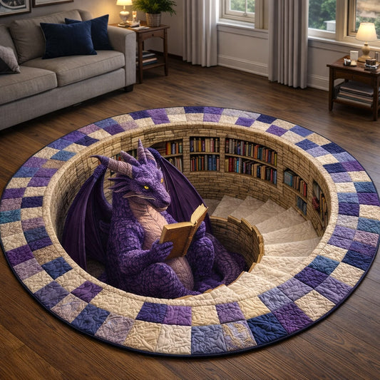 Hidden Library Quilted Round Mat GFTOTP17510