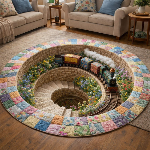 Rail Journey Quilted Round Mat GFTOTP17549