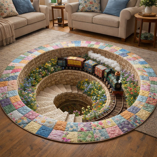 Rail Journey Quilted Round Mat GFTOTP17549