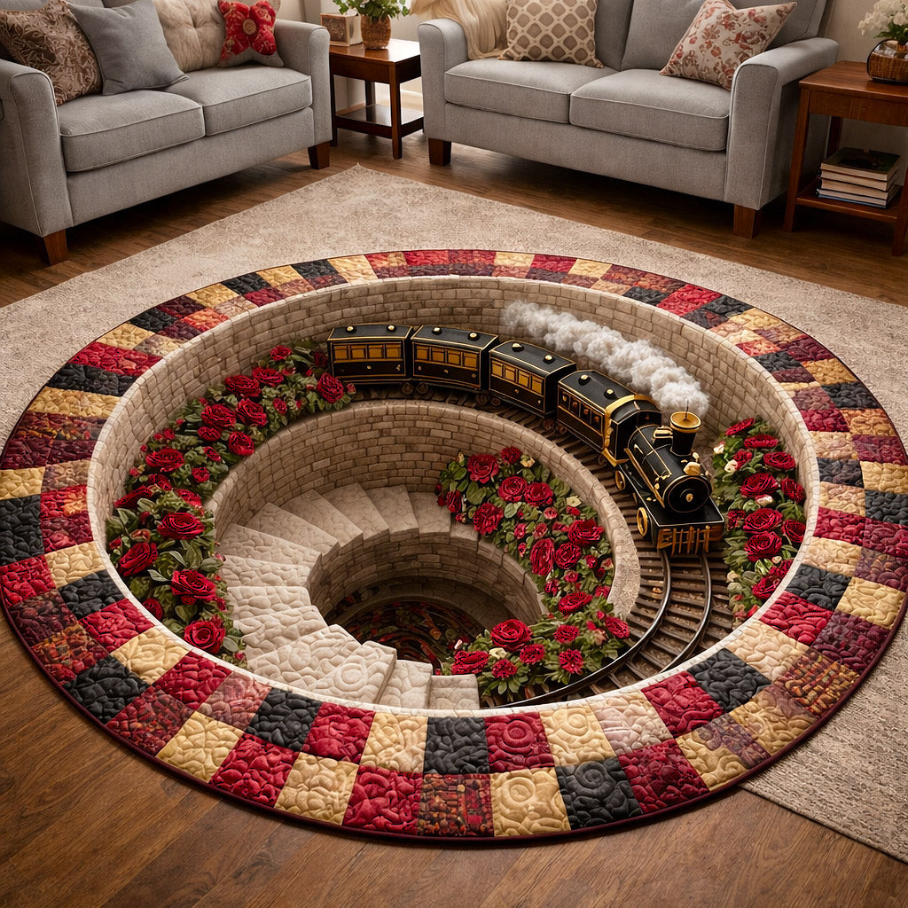 Rail Journey Quilted Round Mat GFTOTP17550