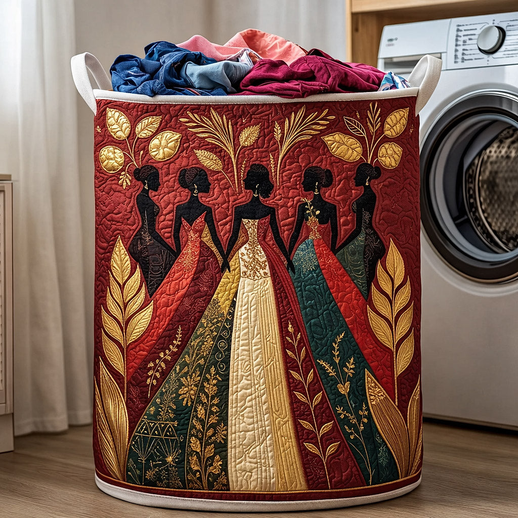 Ebony Glow Quilted Laundry Basket GFTOTP17556