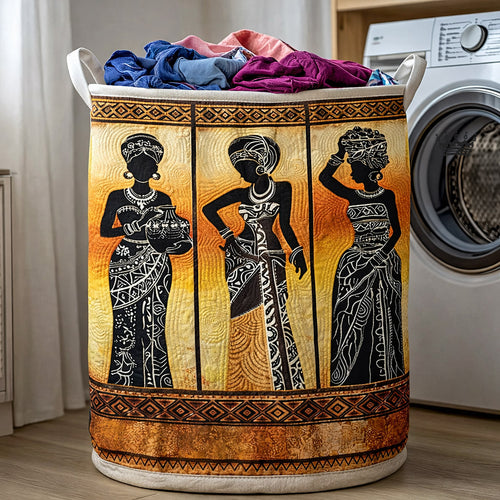Ebony Glow Quilted Laundry Basket GFTOTP17558