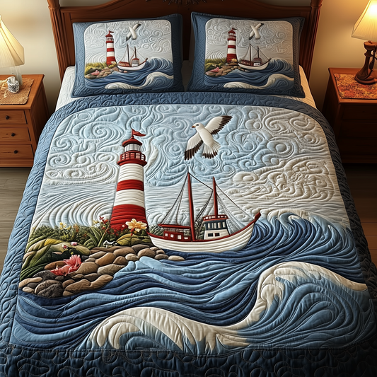 Nautical Life 3-Piece Quilted Bedding Set GFTOTP1758
