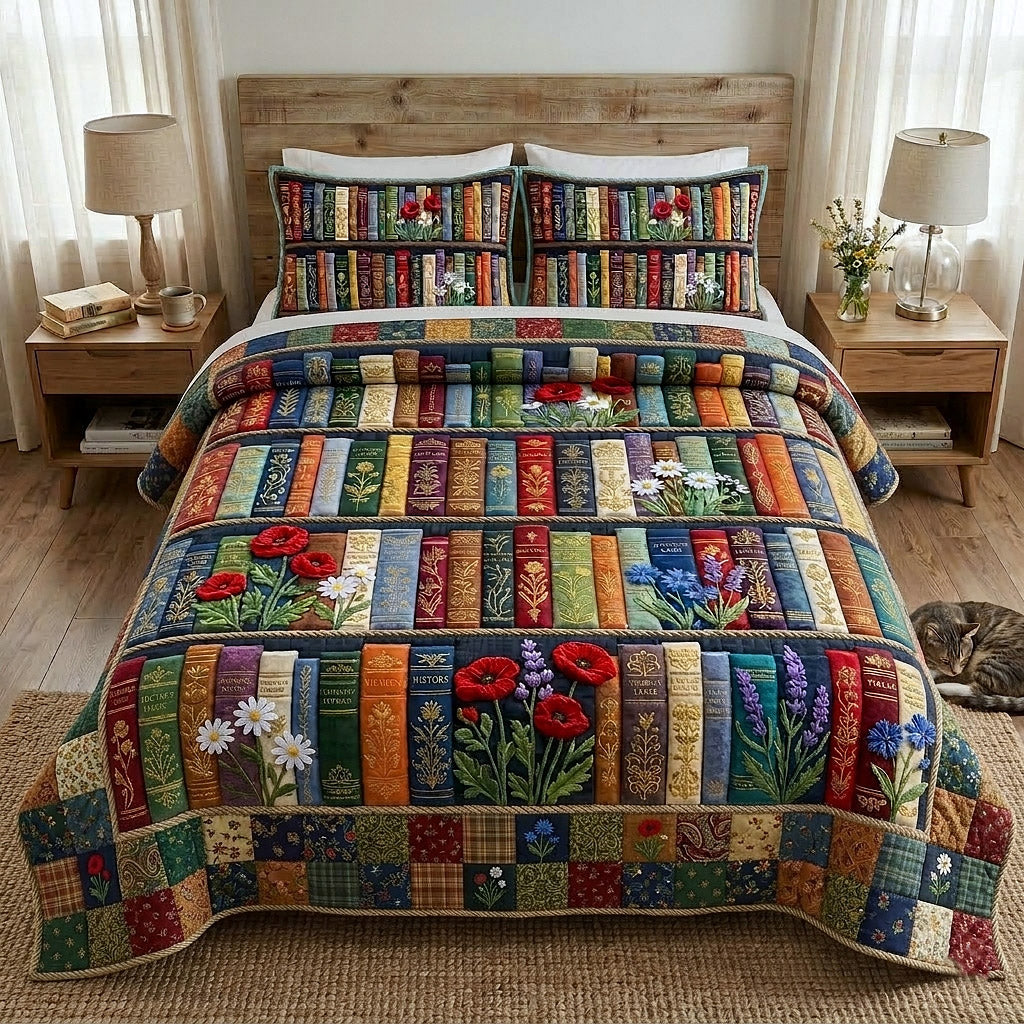 Library Nook 3-Piece Quilted Bedding Set GFTOTP17778