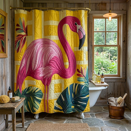 Tropical Flamingo Shower Curtain GFTOTP17790