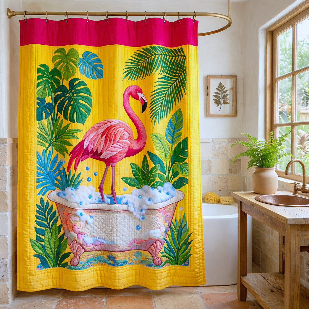 Tropical Flamingo Shower Curtain GFTOTP17791