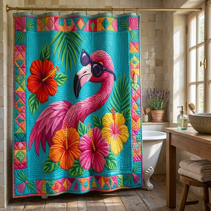 Tropical Flamingo Shower Curtain GFTOTP17794