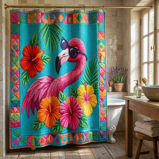 Tropical Flamingo Shower Curtain GFTOTP17794