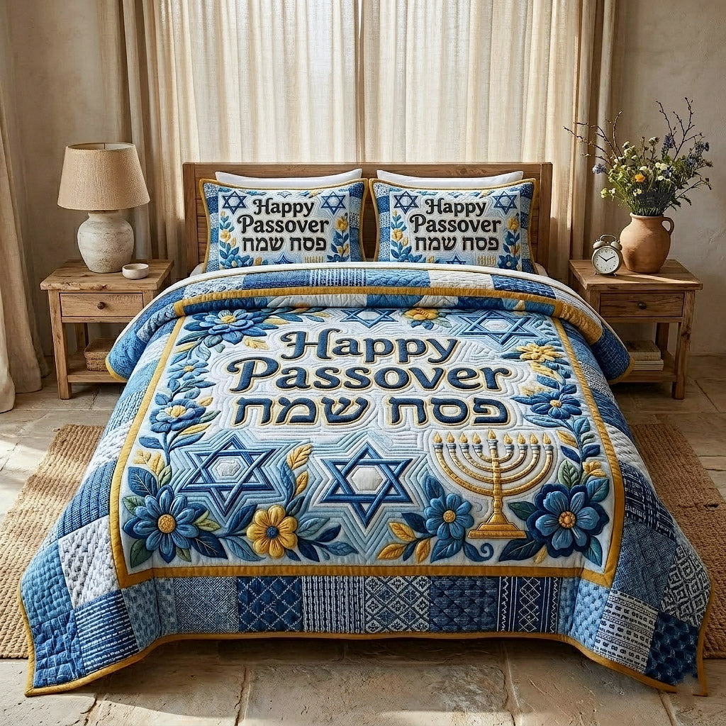 Passover Heritage 3-Piece Quilted Bedding Set GFTOTP17913