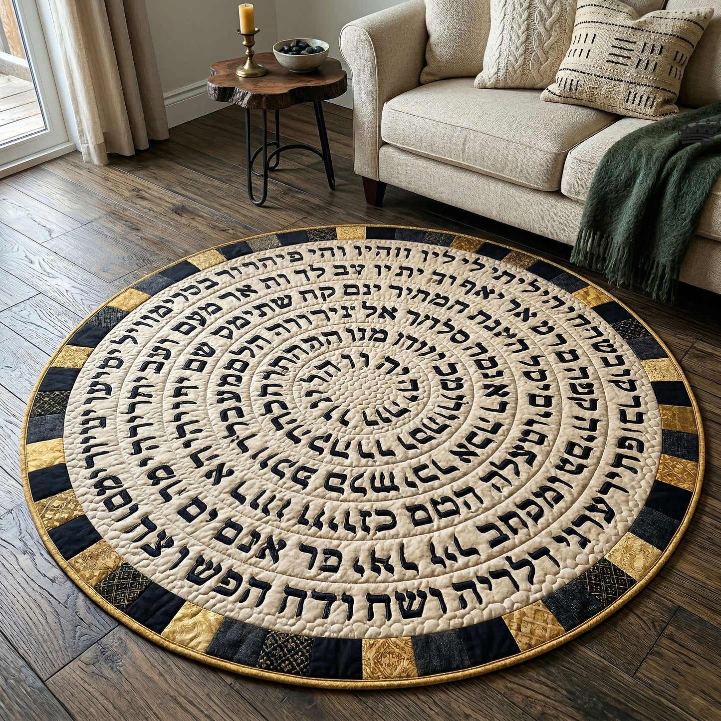 Jewish Heritage Quilted Round Mat GFTOTP18120