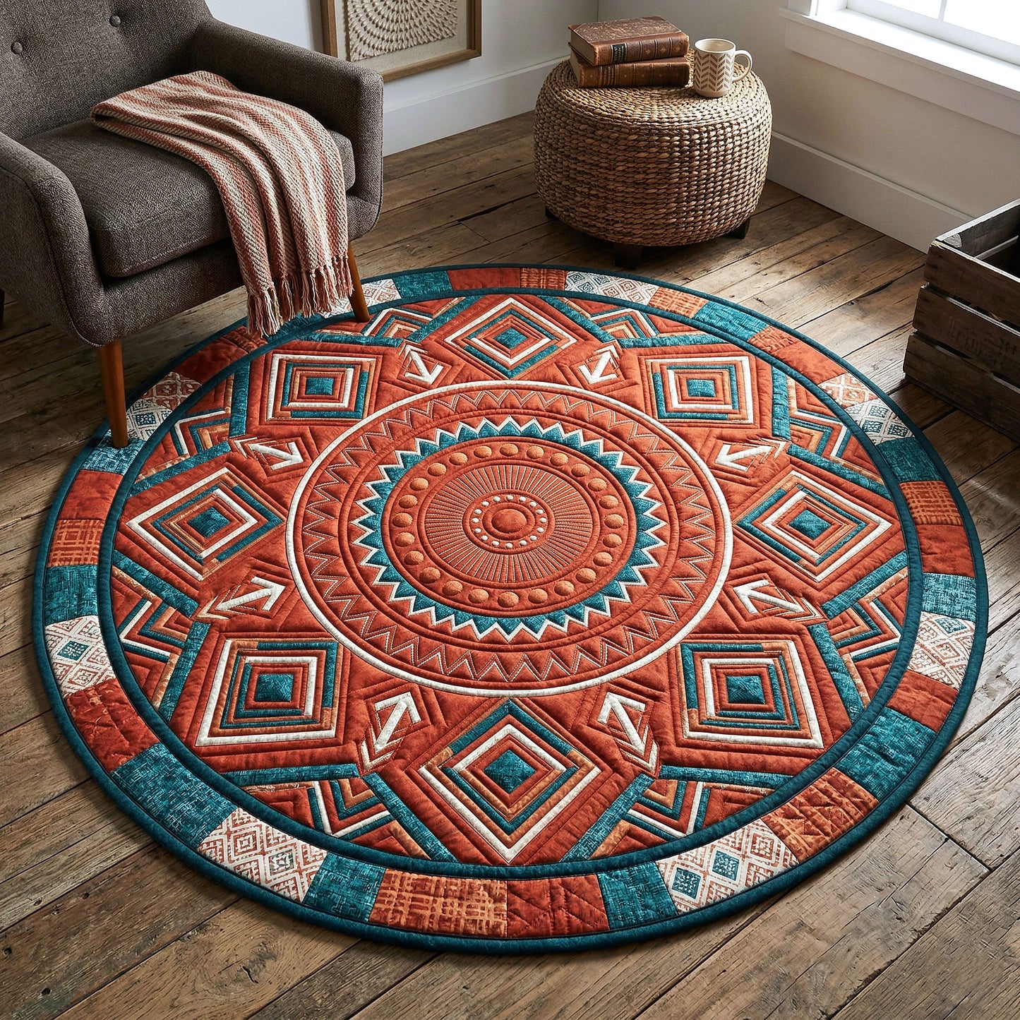 Tribal Heritage Quilted Round Mat GFTOTP18129