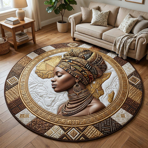 Melanin Goddess Quilted Round Mat GFTOTP18202