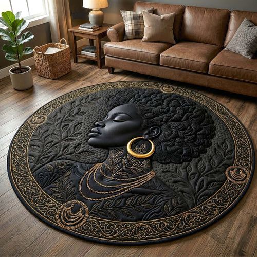 Melanin Goddess Quilted Round Mat GFTOTP18203