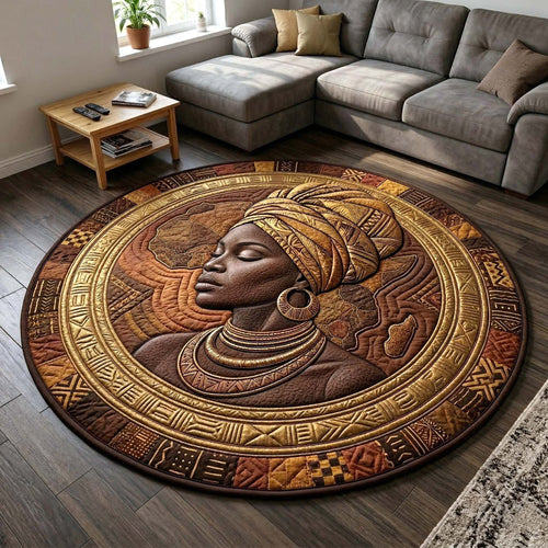 Melanin Goddess Quilted Round Mat GFTOTP18204