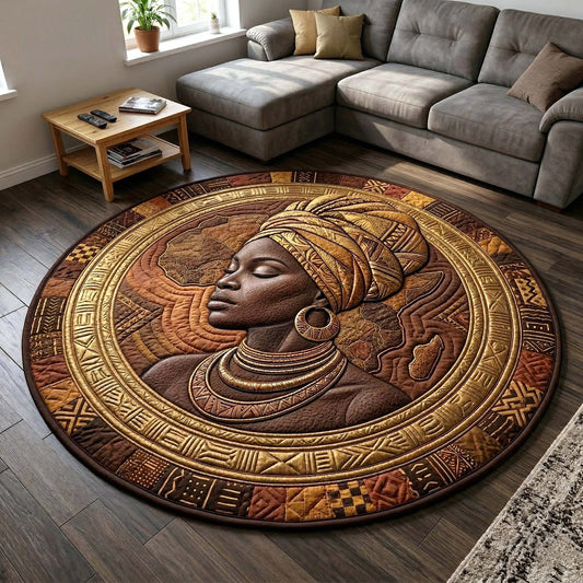 Melanin Goddess Quilted Round Mat GFTOTP18204