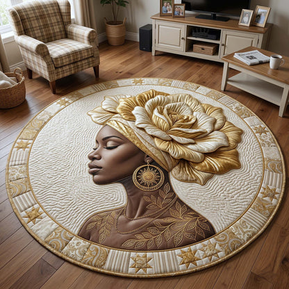 Melanin Goddess Quilted Round Mat GFTOTP18205