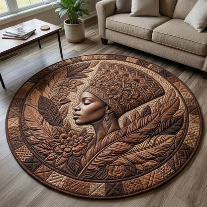 Melanin Goddess Quilted Round Mat GFTOTP18206