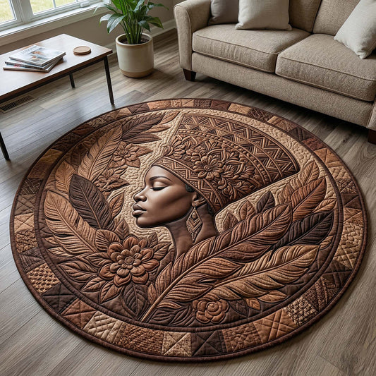 Melanin Goddess Quilted Round Mat GFTOTP18206