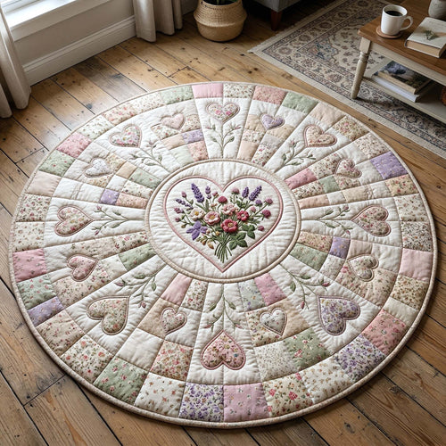 Flower Patchwork Quilted Round Mat GFTOTP18299