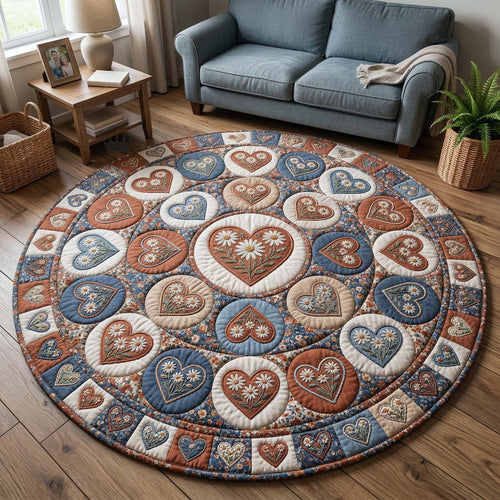 Flower Patchwork Quilted Round Mat GFTOTP18301