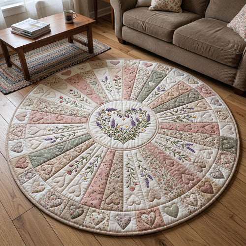 Flower Patchwork Quilted Round Mat GFTOTP18302