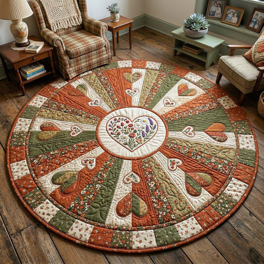 Flower Patchwork Quilted Round Mat GFTOTP18303