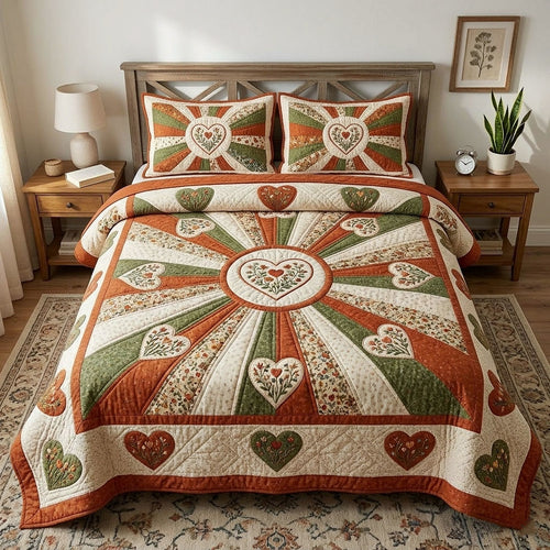 Flower Patchwork 3-Piece Quilted Bedding Set GFTOTP18310