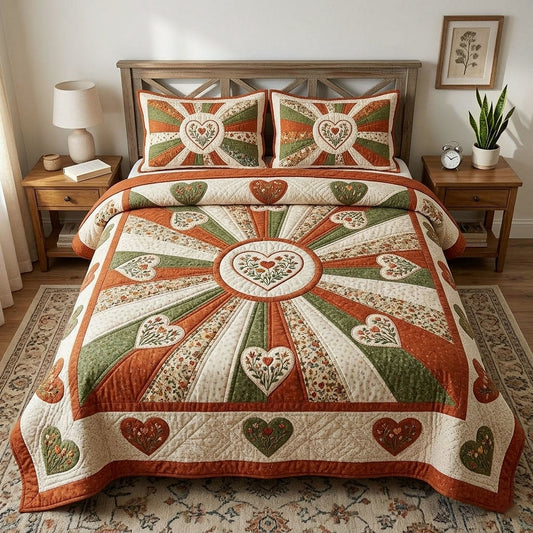 Flower Patchwork 3-Piece Quilted Bedding Set GFTOTP18310