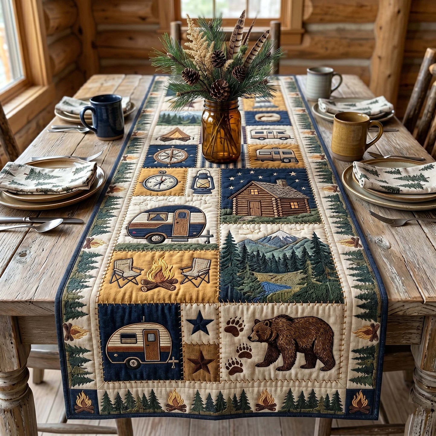 Camp Escape Quilted Table Runner GFTOTP18619