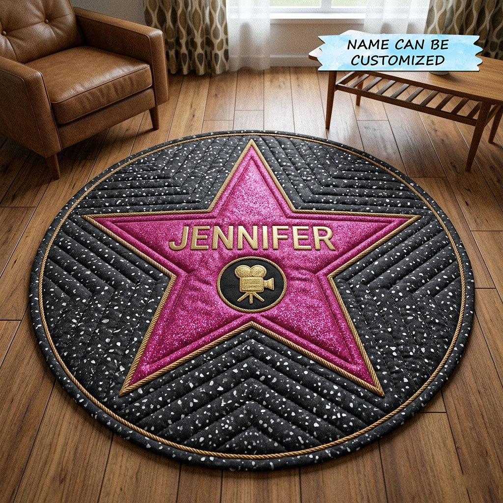 Hollywood Walk of Fame Quilted Round Mat QTCUZ GFTOTP18652