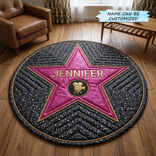 Hollywood Walk of Fame Quilted Round Mat QTCUZ GFTOTP18652