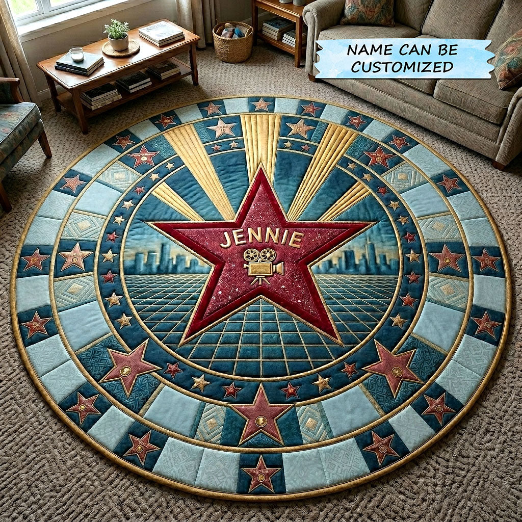 Hollywood Walk of Fame Quilted Round Mat QTCUZ GFTOTP18654