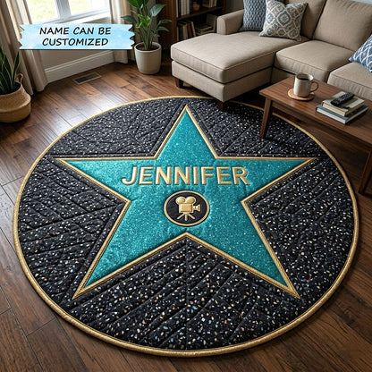 Hollywood Walk of Fame Quilted Round Mat QTCUZ GFTOTP18655