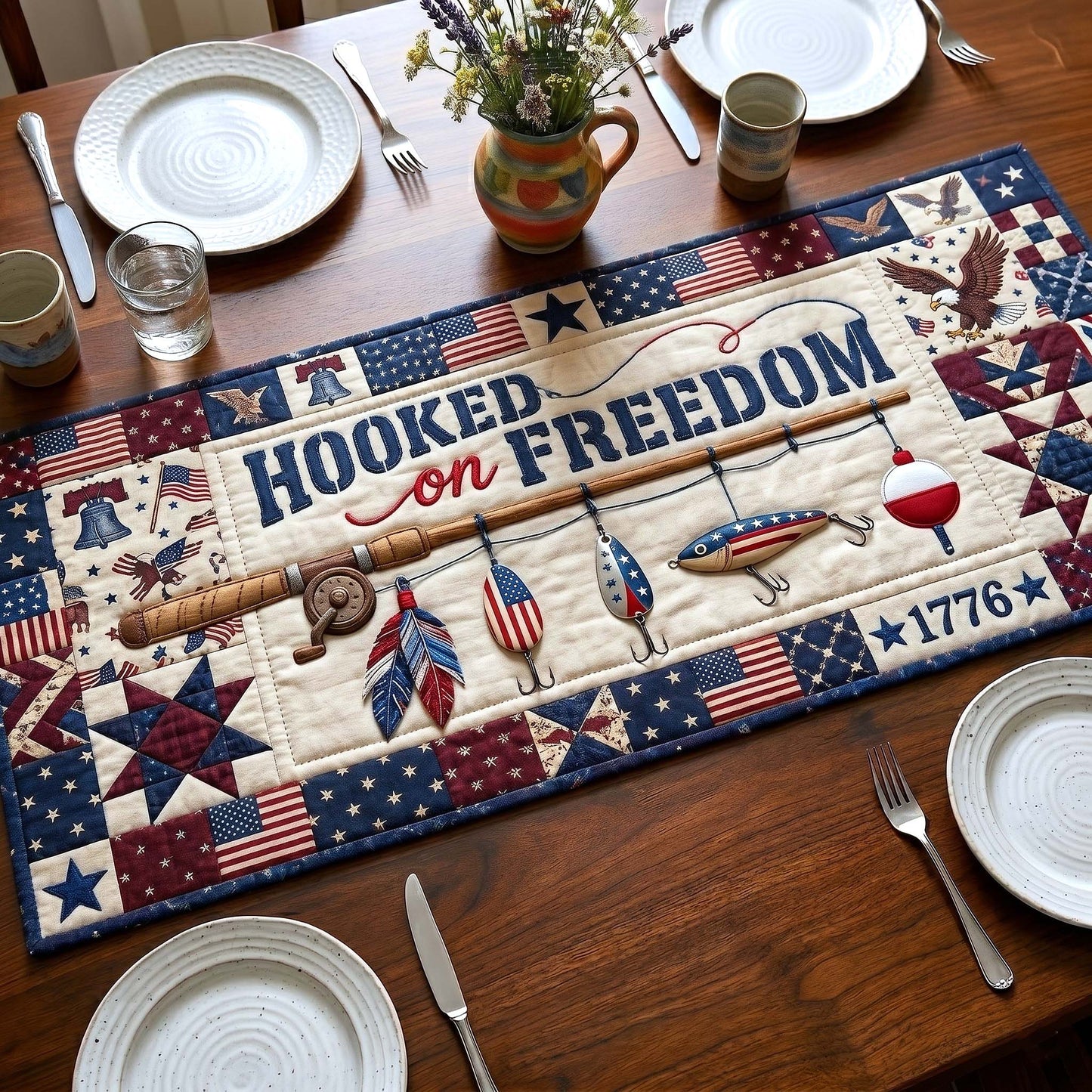 Freedom Hook Quilted Table Runner GFTOTP18667