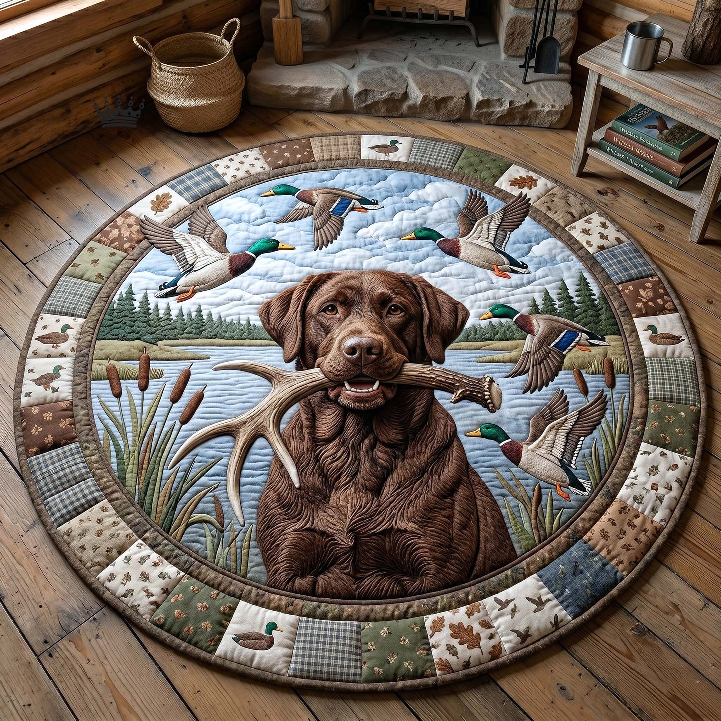 Hunting Lab Quilted Round Mat GFTOTP18680