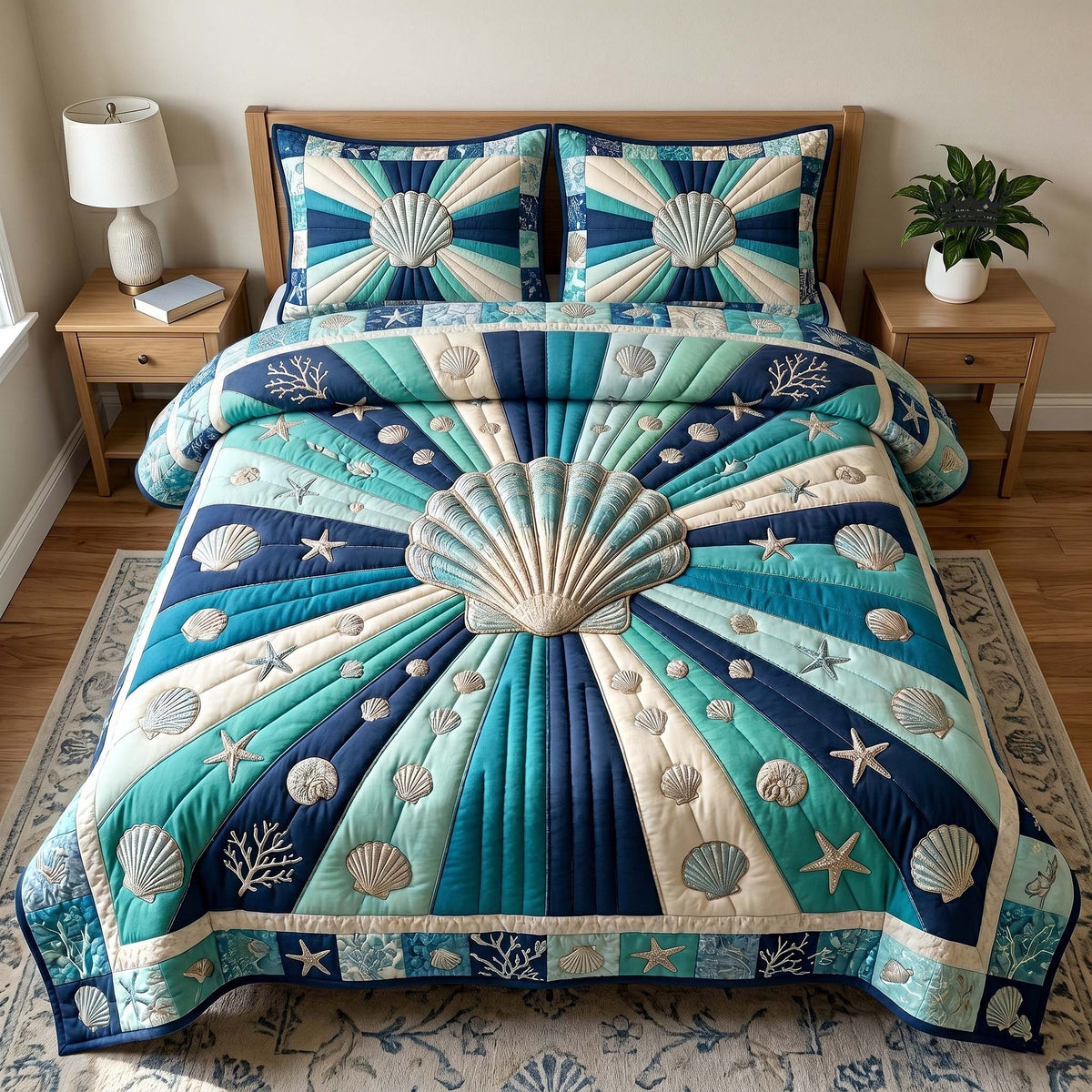 Coastal Whisper 3-Piece Quilted Bedding Set GFTOTP18722