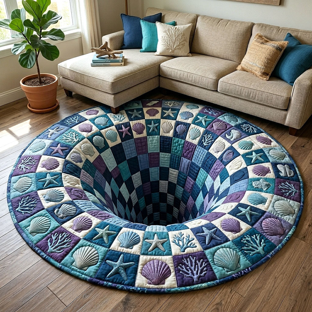 Coastal Whisper Quilted Round Mat GFTOTP18805