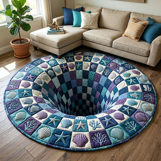 Coastal Whisper Quilted Round Mat GFTOTP18805