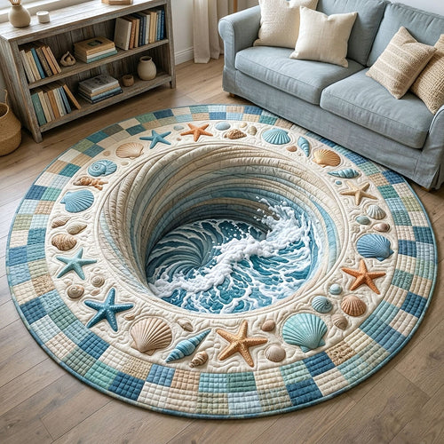 Coastal Whisper Quilted Round Mat GFTOTP18806
